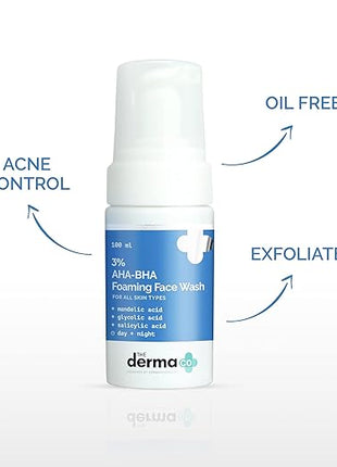 The Derma Co 3% AHA + BHA Foaming Daily Face Wash 100ml