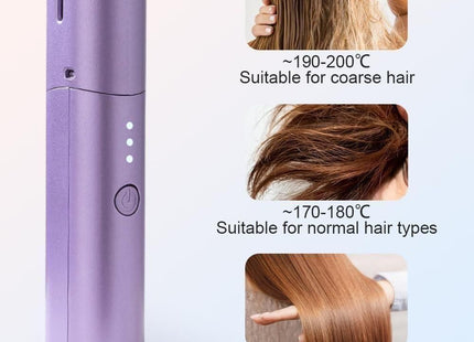 Meneflix Portable Mini Hair Straightener Cordless Rechargeable Mini Adjustable Hair Straightener Hot Comb