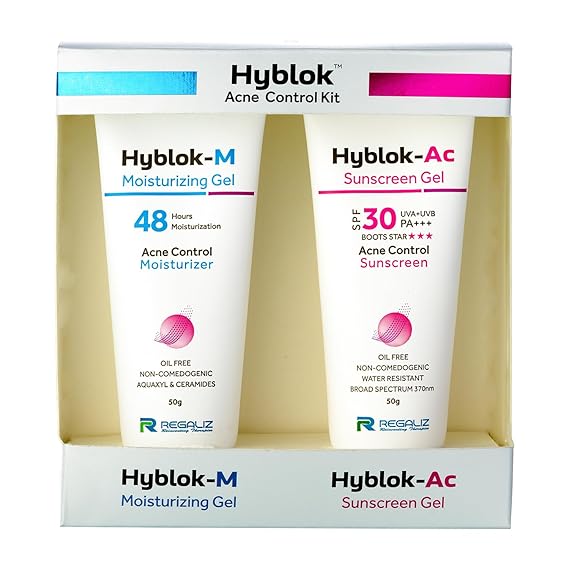 Regaliz Hyblok Acne Control Kit | Moisturzing Gel & Sunscreen Gel