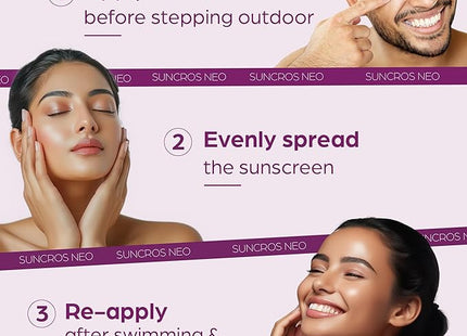 Sunpharma Suncros Neo Sunscreen Gel, SPF 75+ & PA+++ Sun Protection, Sweat & Water-Resistant Sunscreen, 50g