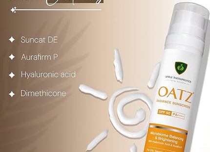 Oatz Radiance Sunscreen SPF 50 PA+++ 50gms