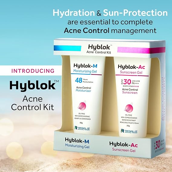 Regaliz Hyblok Acne Control Kit | Moisturzing Gel & Sunscreen Gel