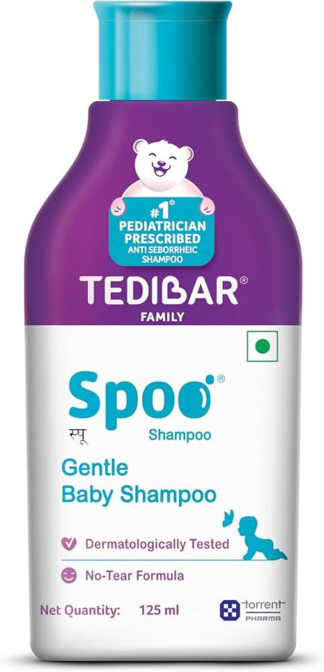 Spoo Shampoo 125ml| Gentle cleanser for your baby's scalp & hair | With mild surfactants and moisturizer | No Tears Shampoo For Newborns and Infants (0-2 Years)