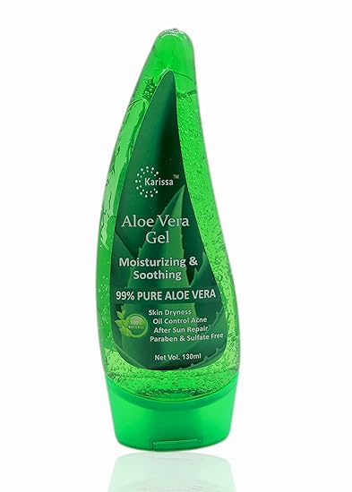 Karissa Aloe vera gel Hydrating After Sun Soothing Gel - No Parabens, Silicones & Color - 130 mL