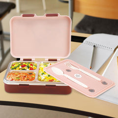 Nayasa Vitamax Insulated Lunchbox: Stainless Steel Inner, Leakproof, Durable - Perfect for School Kids, Brown