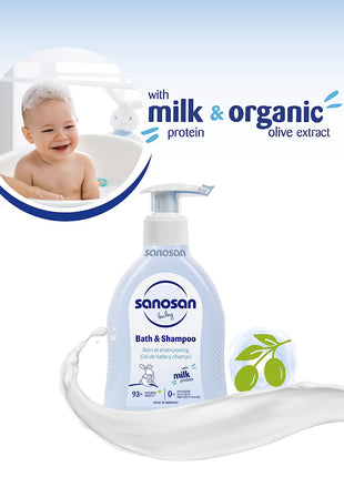 Sanosan baby bath & shampoo 200 ml | glowderma