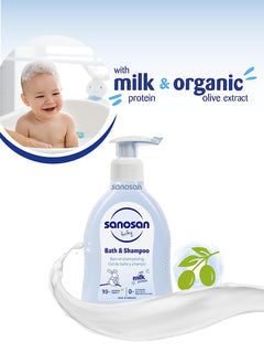 Sanosan baby bath & shampoo 200 ml | glowderma
