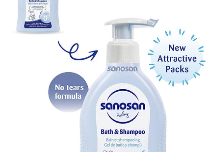 Sanosan baby bath & shampoo 200 ml | glowderma