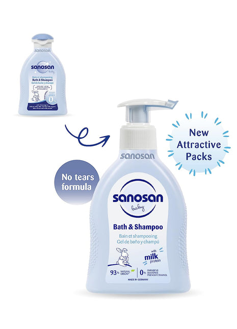 Sanosan baby bath & shampoo 200 ml | glowderma