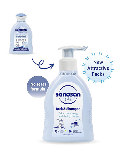 Sanosan baby bath & shampoo 200 ml | glowderma