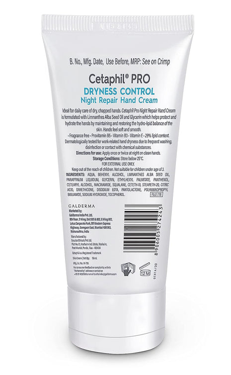 Cetaphil pro dryness control night repair hand cream 50 ml | galderma