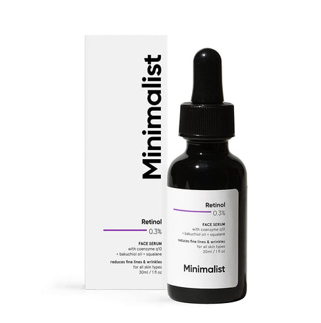 Minimalist 0.3% Retinol Face Serum For Anti Aging For Beginners | Night Face Serum With Retinol & Q10 To Reduce Fine Lines & Wrinkles | For Women & Men | Beginner Friendly Retinol Formula | 30 ml