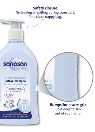 Sanosan baby bath & shampoo 500 ml | glowderma