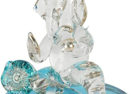 Ganpati Sitting Statue Decorative Showpiece - 18 cm��(Crystal, Multicolor)