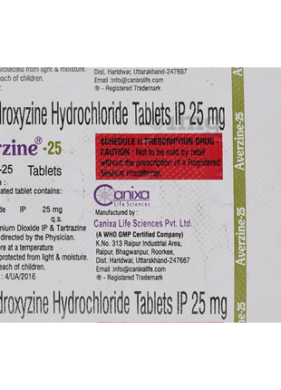 Averzine 25mg Tablet | Canixa