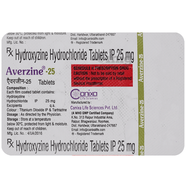 Averzine 25mg Tablet | Canixa