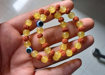 Rudraksha Citrine Crystal Bracelet (Pack of 2)