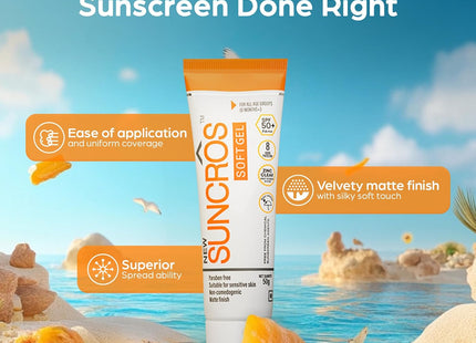Suncros Softgel Sunscreen, SPF 50+ & PA+++ 50g