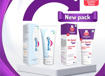 Curatio B4 Nappi cream for babies | Diaper Rash Prevention Cream | Nappi cream for your newborns | Rash treatment cream for baby | Clinically Recommended | 75g