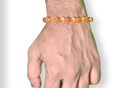 Rudraksha Citrine Crystal Bracelet (Pack of 2)