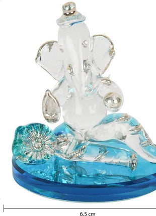 Ganpati Sitting Statue Decorative Showpiece - 18 cm��(Crystal, Multicolor)