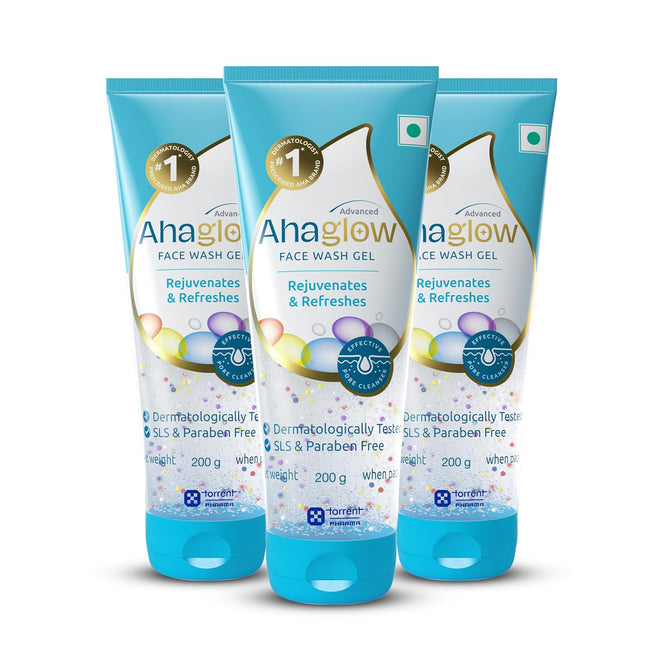 ahaglow Advanced Gel 200g x Pack of 3 Face Wash