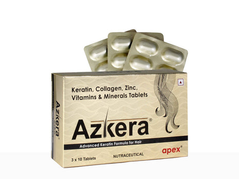 Azkera Advanced Keratin Formula For Hair Tablet 10tab strip