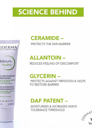 Bioderma Sebium Hydra Moisturiser  For Acne 40ml