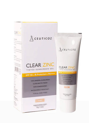 Ceuticoz Clear Zinc Tinted Sunscreen Gel SPF 50 50g