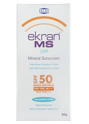 Ekran MS Mineral Sunscreen Gel SPF 50, 50gm