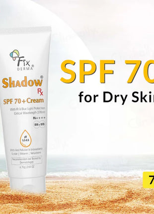 Fixderma shadow rx Sunscreen Cream SPF 70+ 75g