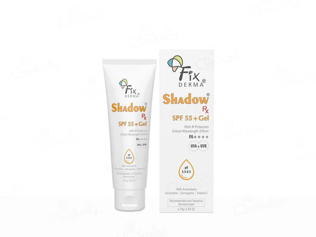 Fixderma shadow rx sunscreen spf55 gel 75g