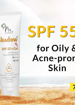 Fixderma shadow rx sunscreen spf55 gel 75g