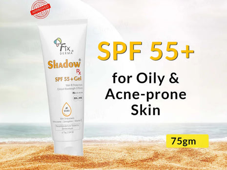 Fixderma shadow rx sunscreen spf55 gel 75g