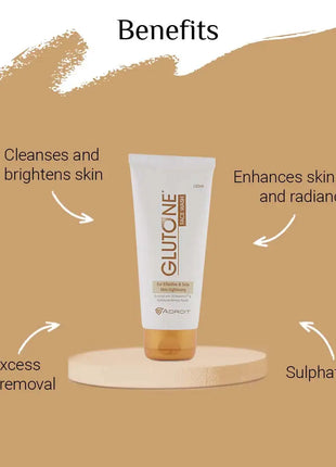 Glutone Face Wash I 100ml I Brightens skin I Deeply Cleanses I Sulphate Free