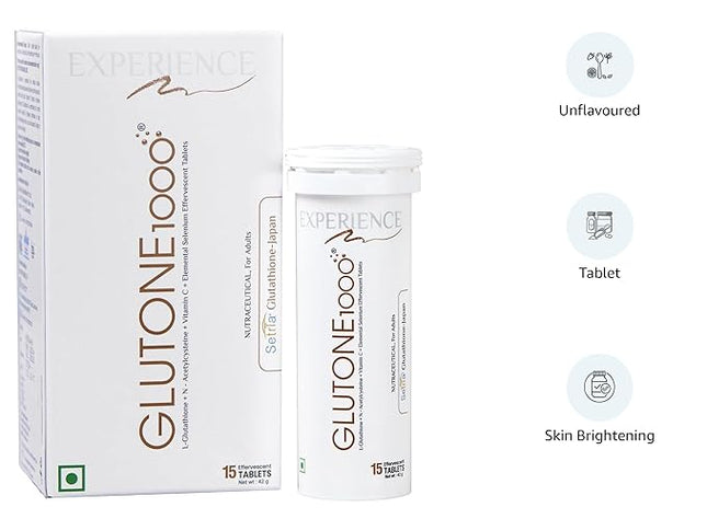 Glutone 1000 unflavoured Tablets for skin brightening