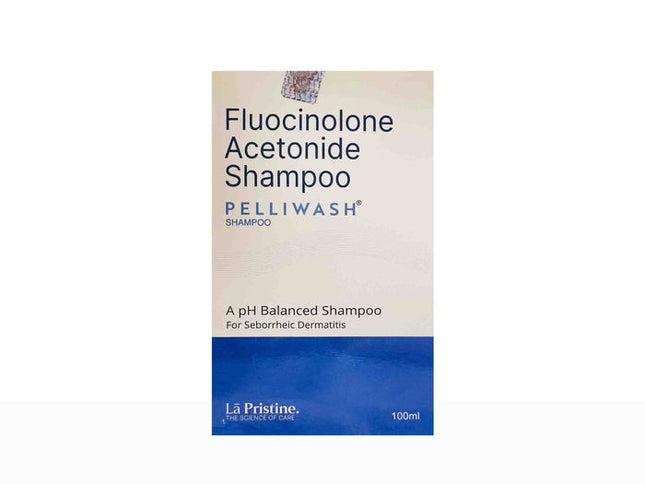 Pelliwash Flucinolone Acetonide Shampoo packaging on a white background