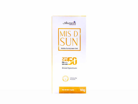 Mis D Sun matte sunscreen spf 50 gel 50g