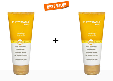 Photostable Gold Matte Finish Sunscreen Gel SPF 55