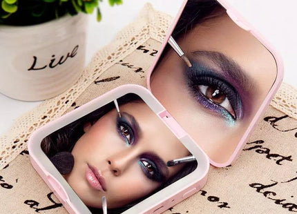 Portable Travel Vanity LED Light Mirror Makeup With Power Bank KarissaKart