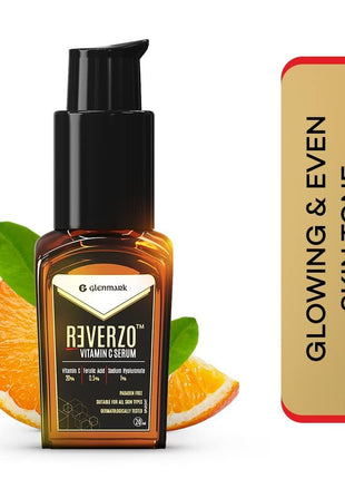 Reverzo Glenmark Vitamin C Serum with 20% Vitamin C + Hyaluronic & Ferulic Acid for Skin Brightening, Even Skin Tone, Anti-aging, Pigmentation, Hydrates Skin, Reduces Dark Spots for Unisex, 20ml KarissaKart