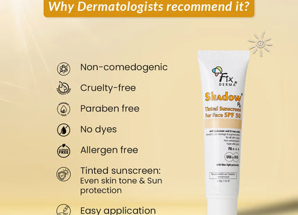 Shadow spf50 tinted sunscreen for face 30g