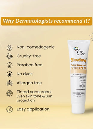 Shadow spf50 tinted sunscreen for face 30g