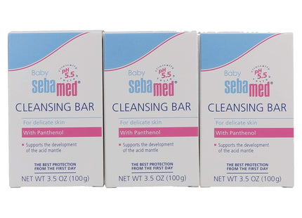 Sebamed Baby Ultra Mild Cleansing Bar - Hypoallergenic Non-irritating Cleanser with Vitamins and Amino Acids 3.5 Ounces (100g) (3) KarissaKart