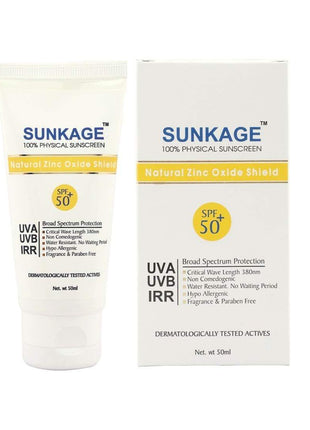 SunKage SPF 50, 100% Physical Sunscreen Natural Zinc Oxide Shield Sunscreen Lotion 50ML KarissaKart