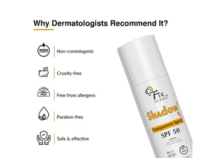 Fixderma Shadow Rx Transparent Spray Sunscreen 50ml