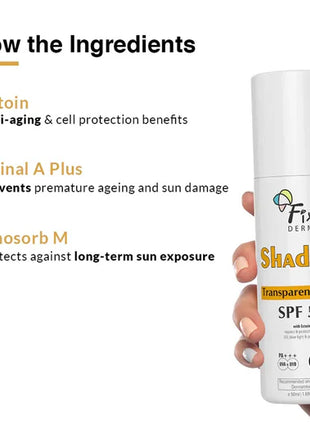 Fixderma Shadow Rx Transparent Spray Sunscreen 50ml