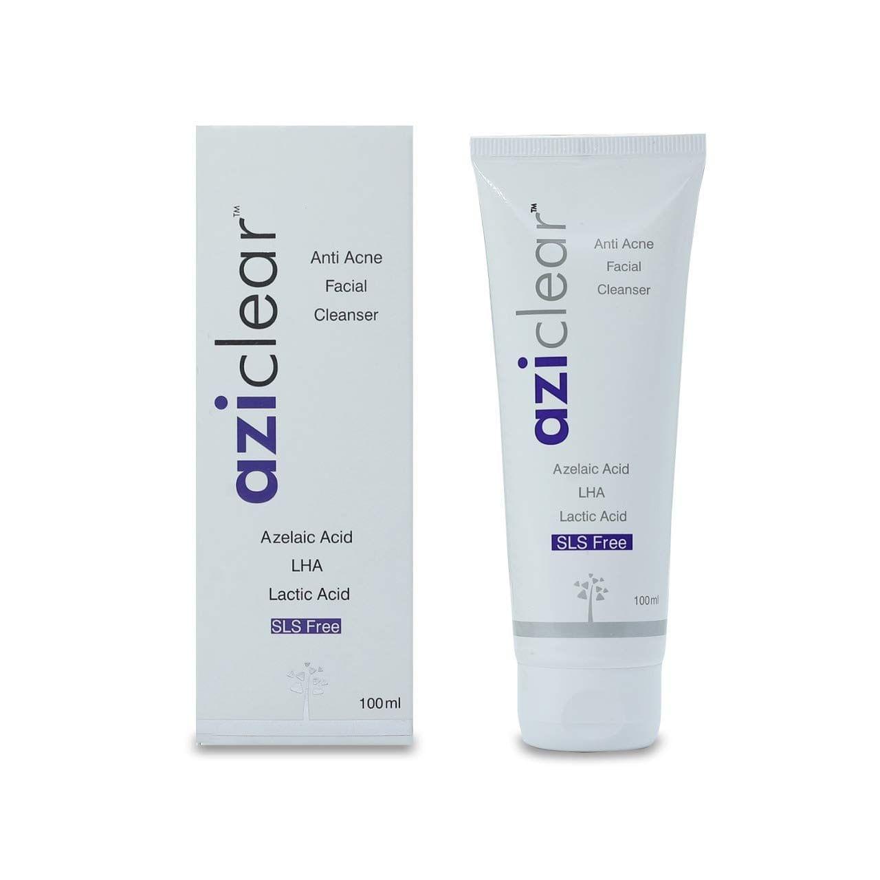 Trikona Pharma Aziclear Anti-Acne Facial Cleanser with Azelaic Acid, LHA, and Lactic acid for Oily and Acne-prone skin type, 100 ml KarissaKart