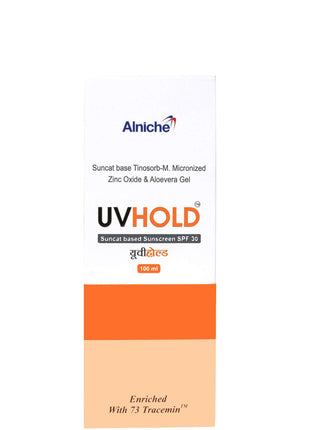 Uvhold Suncate Based sunscreen SPF 30 with Suncate base Tinosorb-M. Micronized Zinc Oxide & Aloevera Gel (1) KarissaKart