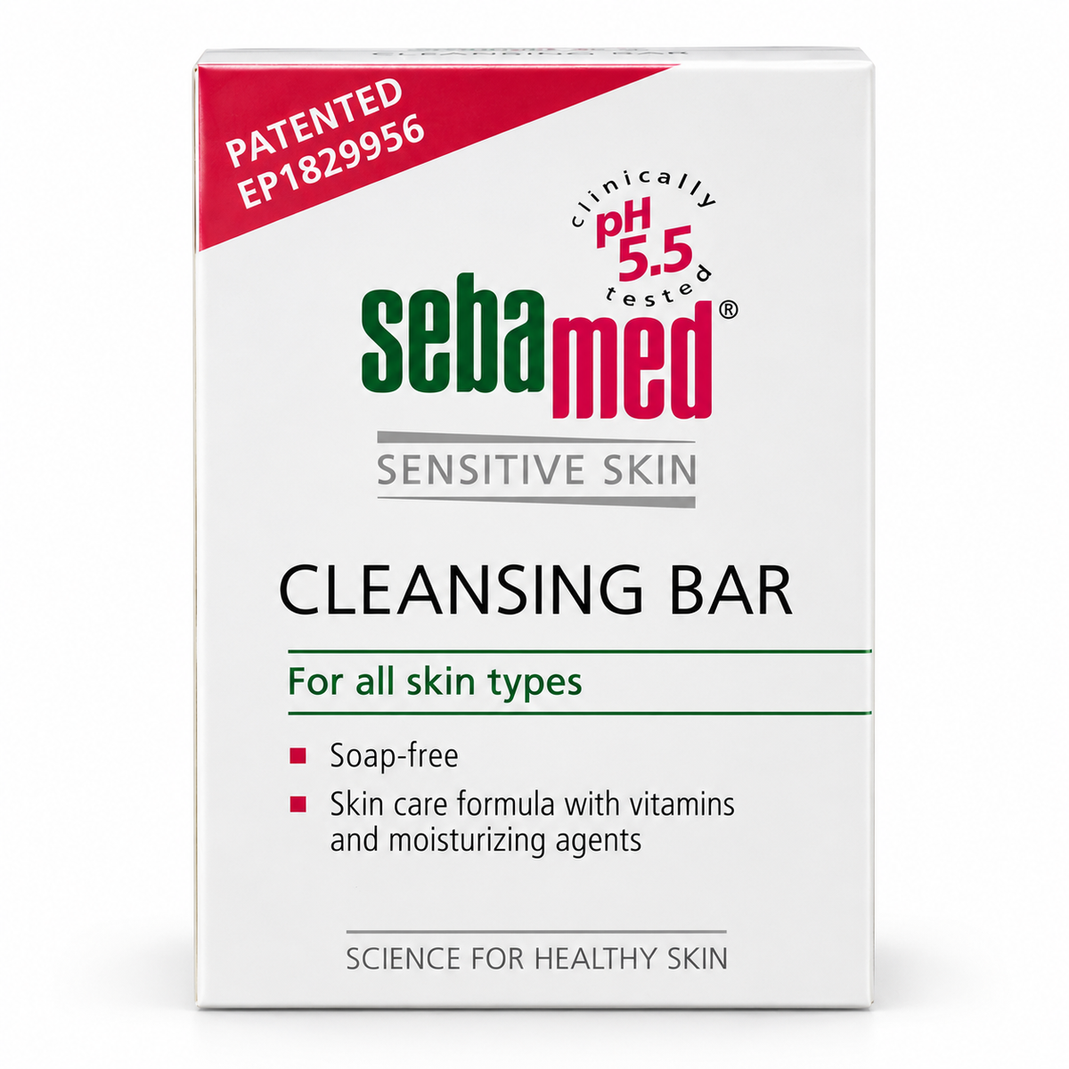 Sebamed Sensitive Skin Cleansing Bar 100 g single pack front product image on white background